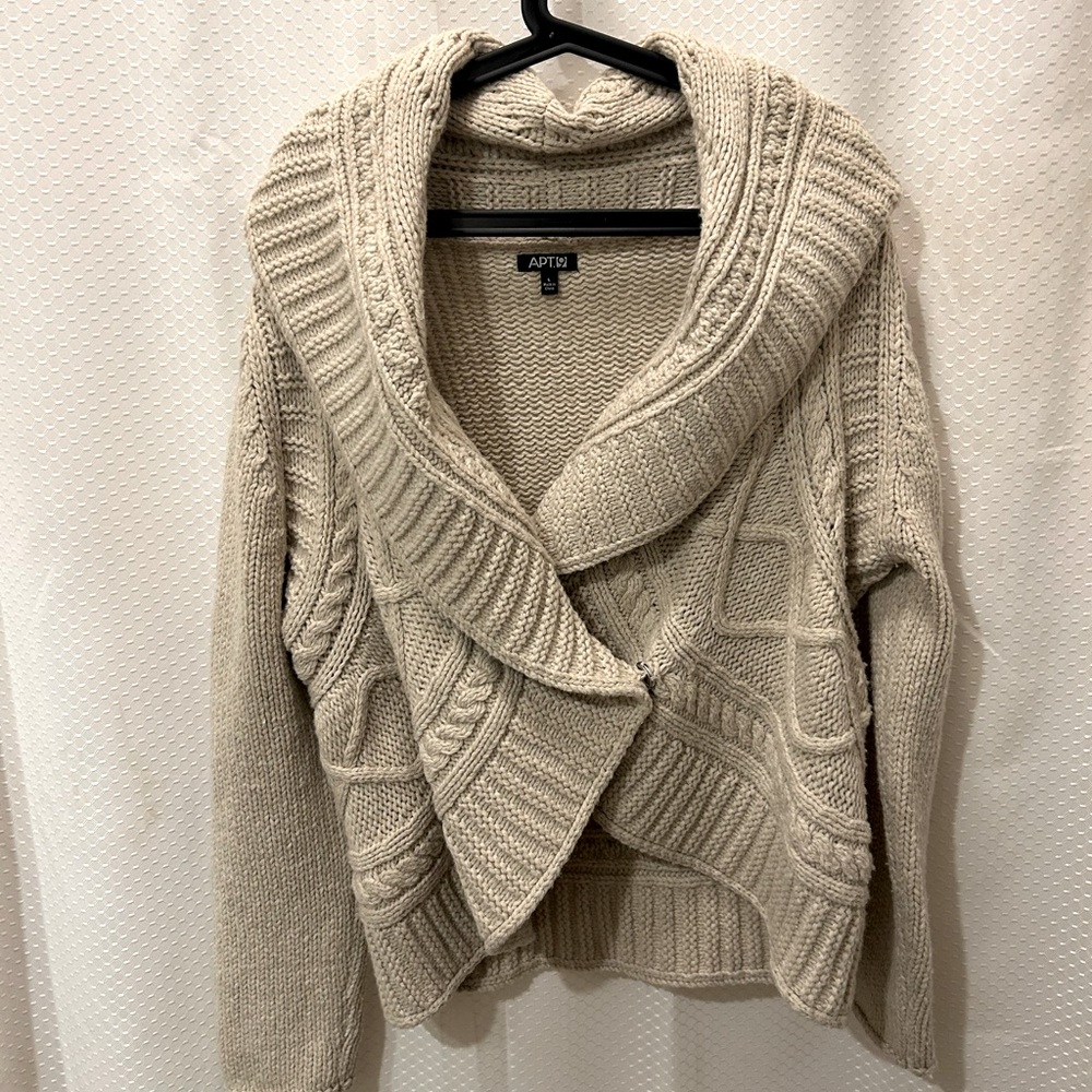 Apt 9 wrap sweater with removal brooch